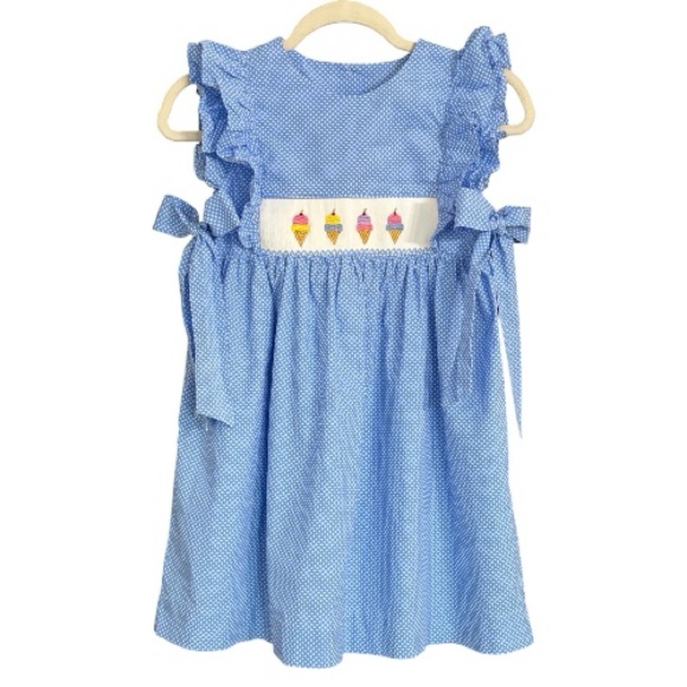 Stitchy Fish Taste of Summer Girls Smocked Dress - 8
